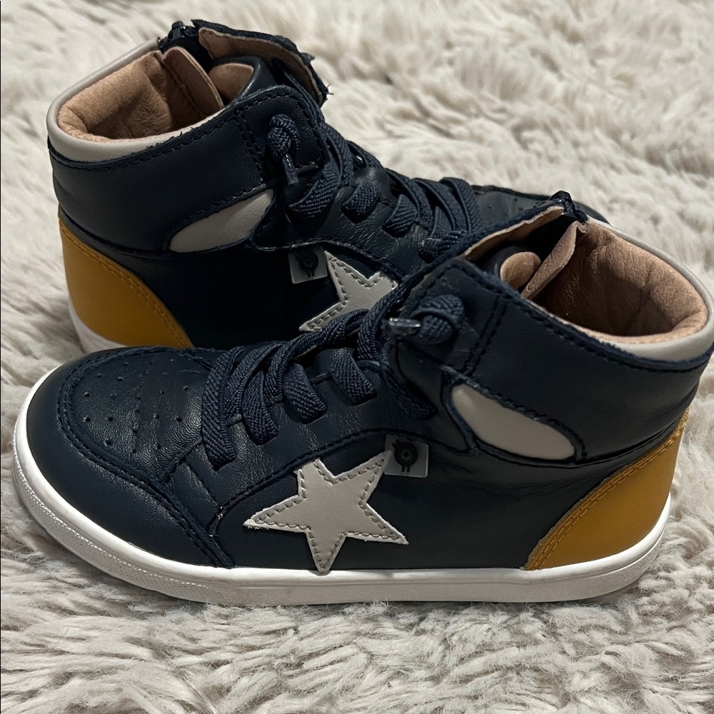 Old Soles Navy and Yellow Kids Sneakers
